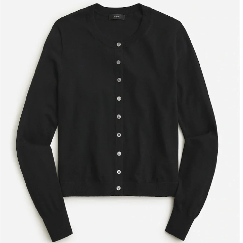 J. Crew Classic Black Cardigan lightweight Merino wool - Picture 1 of 6